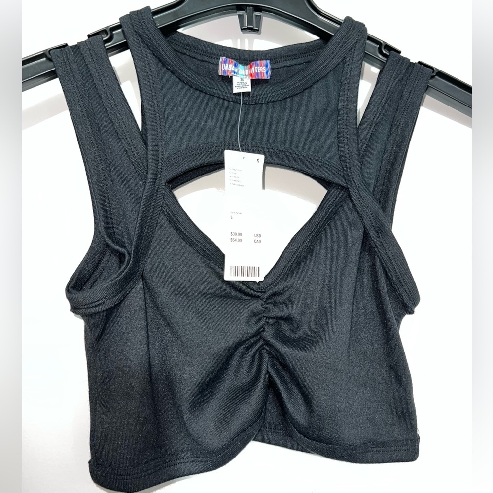 🖤Urban Outfitters Cropped Cutout Front & Back Tank Size Large NWT